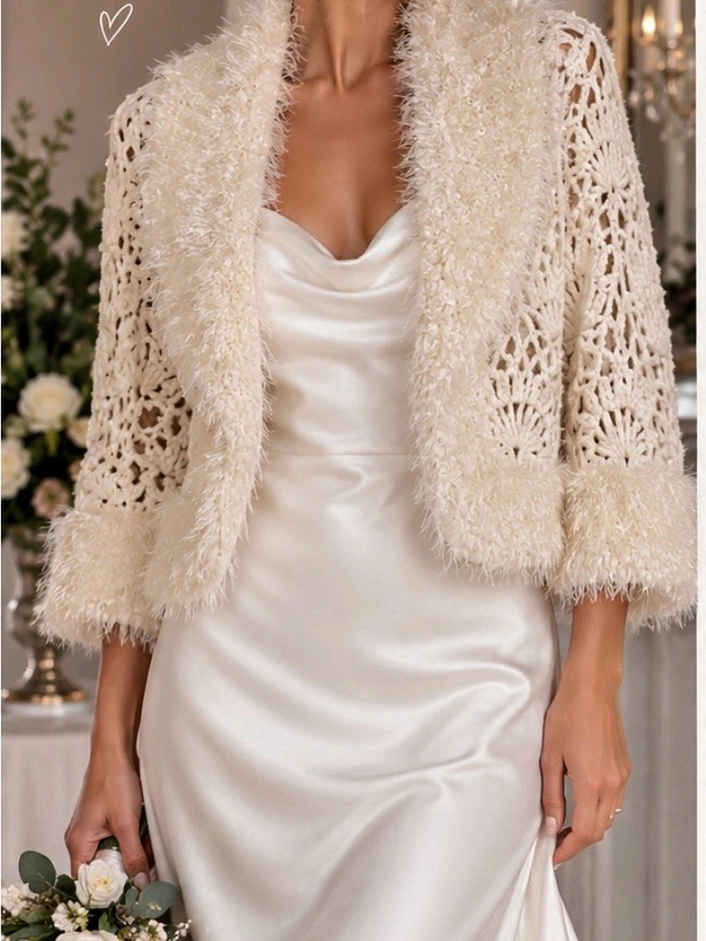 19.5 75Cropped Open Front Jacket in Cream Like New